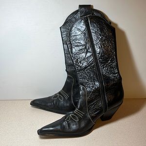 Francescos black western boots size 37
